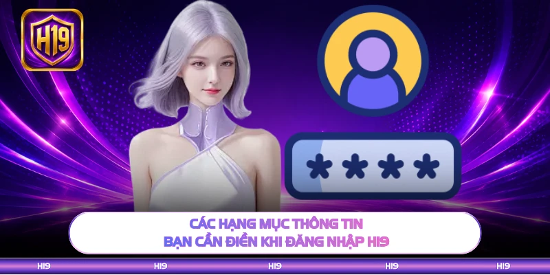 Các hạng mục thông tin bạn cần điền khi đăng nhập H19