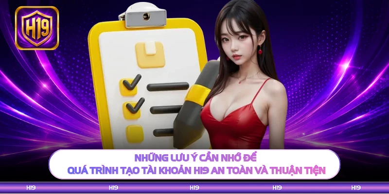 Những lưu ý cần nhớ để quá trình tạo tài khoản H19 an toàn và thuận tiện